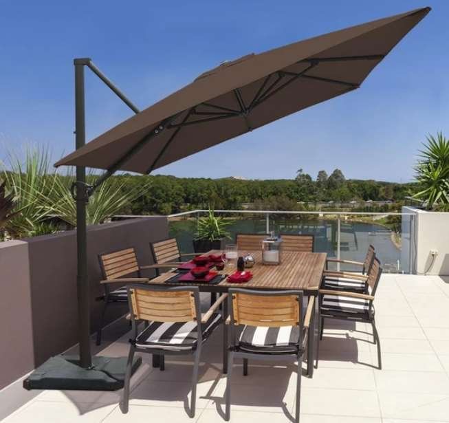 8 x 10 Feet Rectangular Offset Cantilever Umbrella with Cross Base