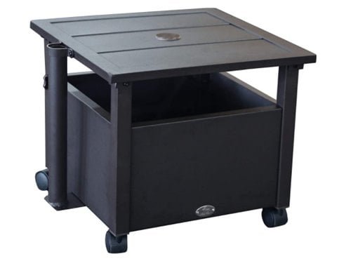 Abba Patio Side Table Umbrella Base with Wheels, 60 lb