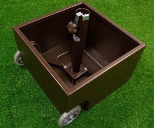Abba Patio Steel Patio Umbrella Stand Planter with Two Wheels