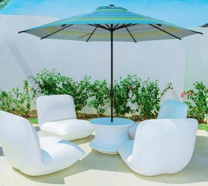 Abba Patio 11 Feet Striped Outdoor Market Umbrella