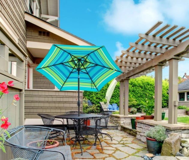 Abba Patio 7.5 Feet Striped Market Umbrella