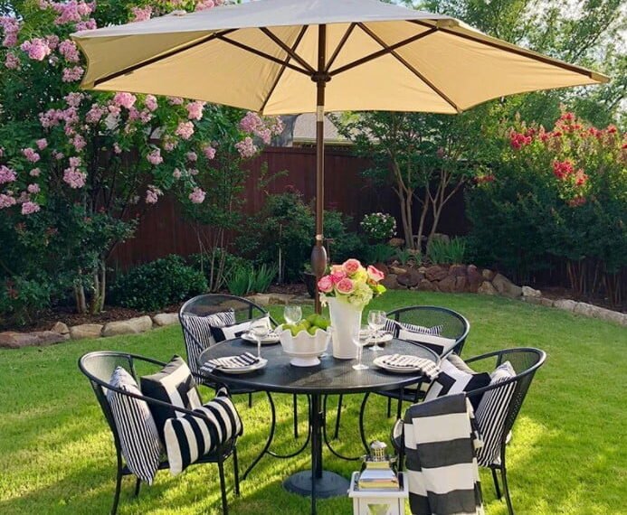 Abba Patio 7.5 ft. Round Outdoor Market Patio Umbrella with Push Button Tilt and Crank Lift