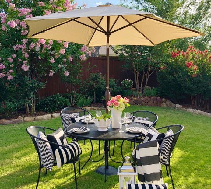 Abba Patio 7.5 ft. Round Outdoor Market Patio Umbrella with Push Button Tilt and Crank Lift