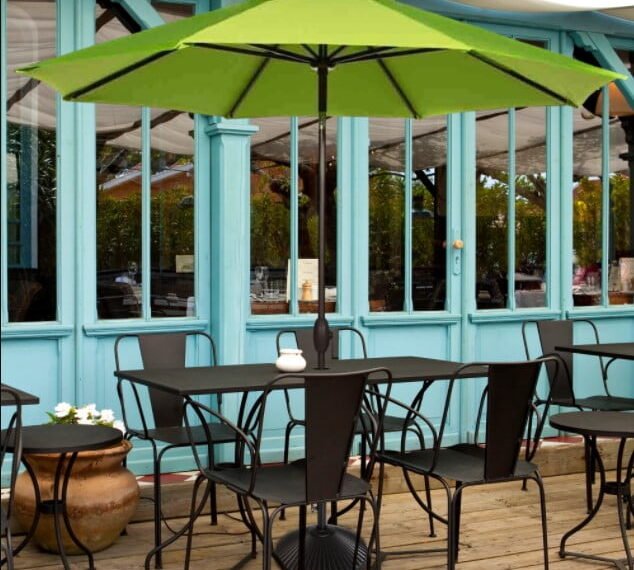 Abba Patio Sunbrella 9 Feet Patio Market Table Umbrella with Push Button Tilt and Crank