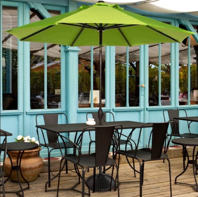 Abba Patio Sunbrella 9 Feet Patio Market Table Umbrella with Push Button Tilt and Crank