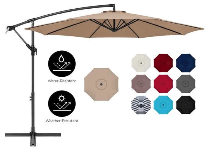 Best Choice Products 10ft Offset Hanging Patio Umbrella