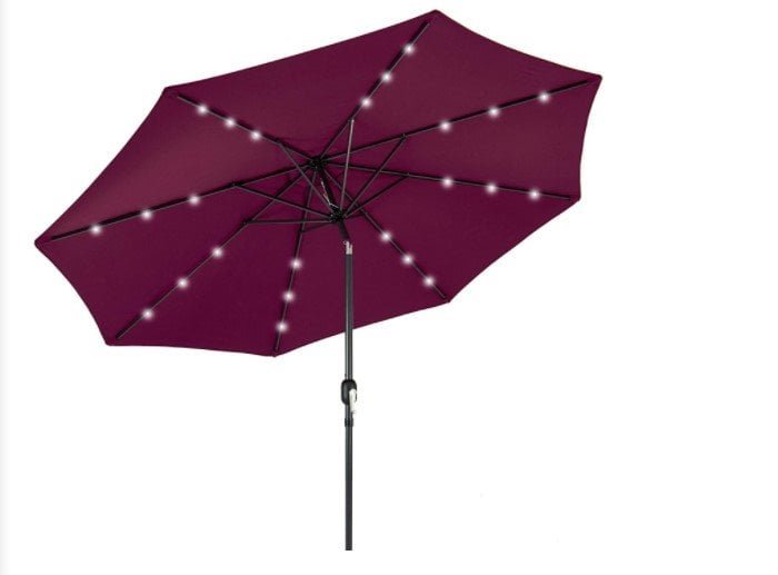 Best Choice Products 10ft Solar LED Lighted Market Patio Umbrella