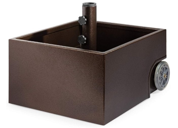 Best Choice Products Portable Steel Umbrella Base Stand Up to 150 lbs w Fillable Planter, Wheels