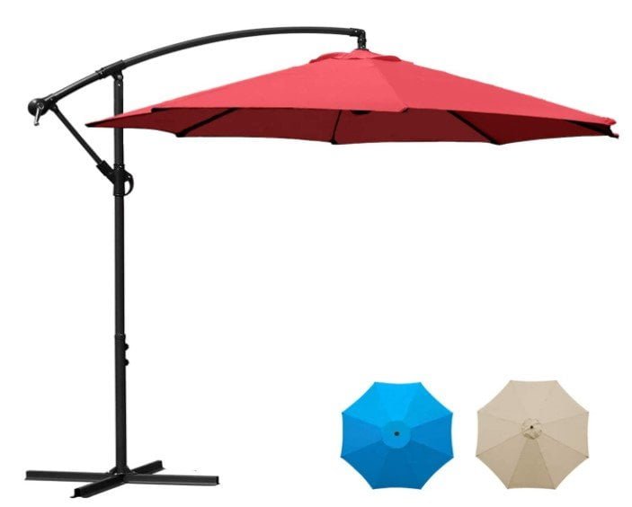 Sunnyglade 10Ft Outdoor Adjustable Offset Cantilever Hanging Patio Umbrella