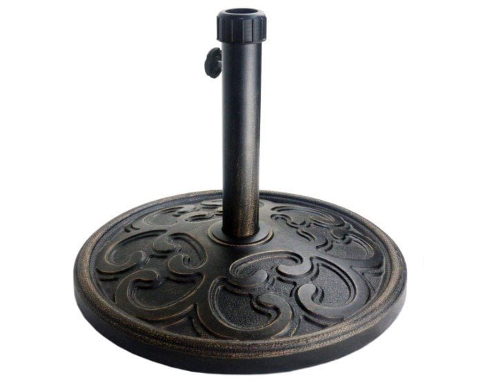 Sunnyglade 18″ 22-lbs Outdoor Living Heavy Duty Round Antiqued Patio Umbrella Base