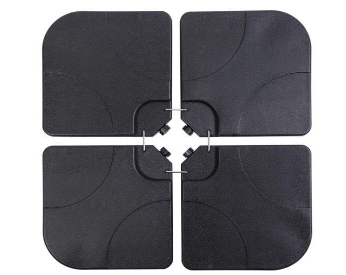 Sunnyglade 4Pcs, 176lb Square Water Sand Filled Cantilever Offset Umbrella Base
