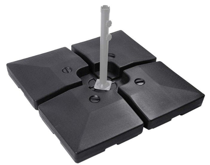 Sunnyglade 4pcs 200lb Square Patio Umbrella Base Stand Water Filled for All Cross Tiles