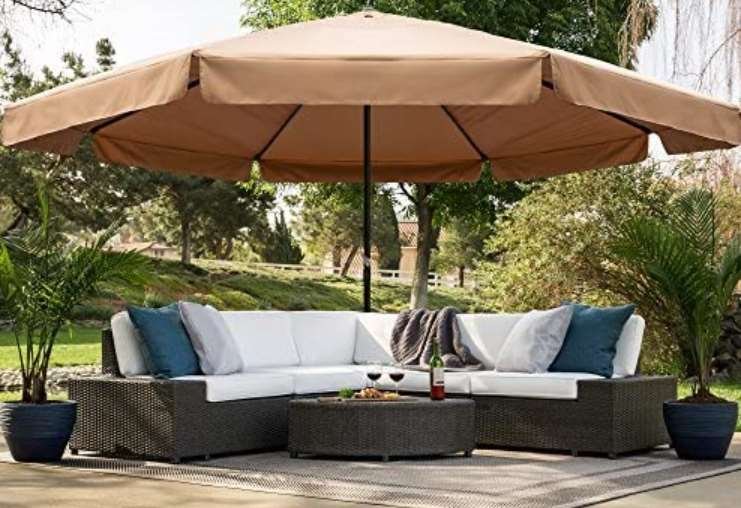 Best Choice Products 16ft Extra Large Outdoor Polyester Patio Market Umbrella
