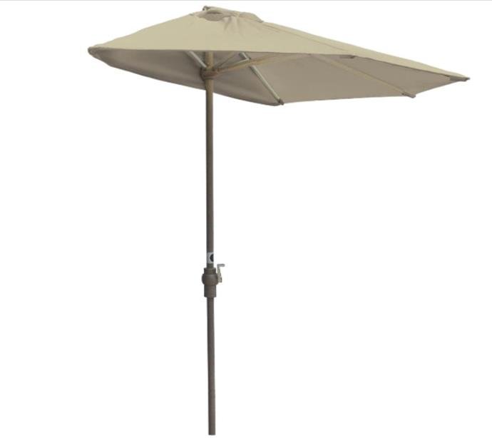 Blue Star Group Off-The-Wall Brella Olefin Half Umbrella, 7.5'-Width, Antique Beige