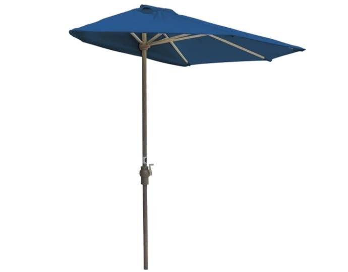 Blue Star Group Off-The-Wall Brella Sunbrella Half Umbrella, 9'-Width, Pacific Blue