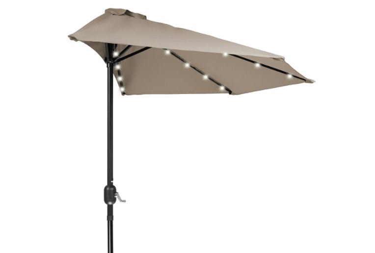 Home & Comfort 9' Patio LED Half Umbrella LED - Solar Powered