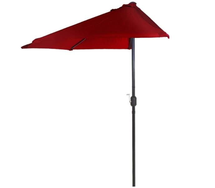 Pure Garden 50-145-R 9' Half Round Patio Umbrella, Red
