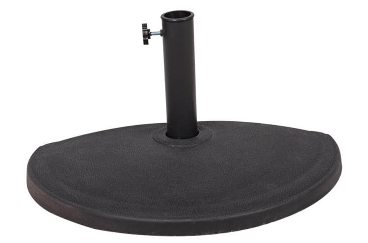 Sundale Outdoor Half Round Resin Umbrella Base for Half Patio Umbrella, Black, 24''L x 12''W x 13.8''H, 33 lbs