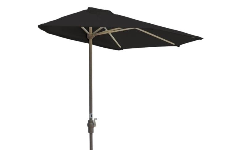 Blue Star Group Off-The-Wall Brella Sunbrella Half Umbrella, 9'-Width, Black