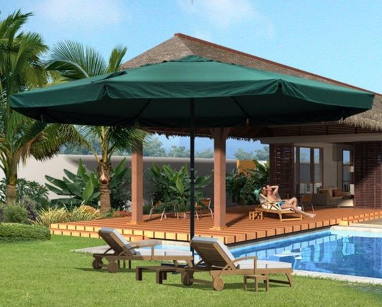 Sundale Outdoor 16 FT Aluminum Patio Umbrella Table Market Drape Umbrella with Crank and Cross Bar Set