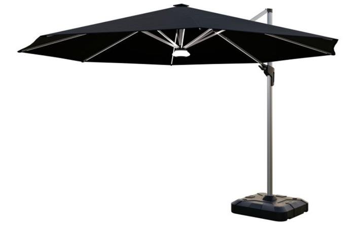 Coolaroo Brighton 3.5m Round Solar LED Cantilever Umbrella