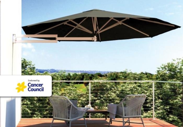 Coolaroo Lindeman 2.7m Round Wall Hung Market Umbrella