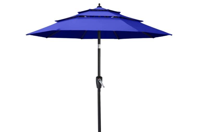 ABCCANOPY 9FT 3 Tiers Market Umbrella Patio Umbrella Outdoor Table Umbrella with Ventilation