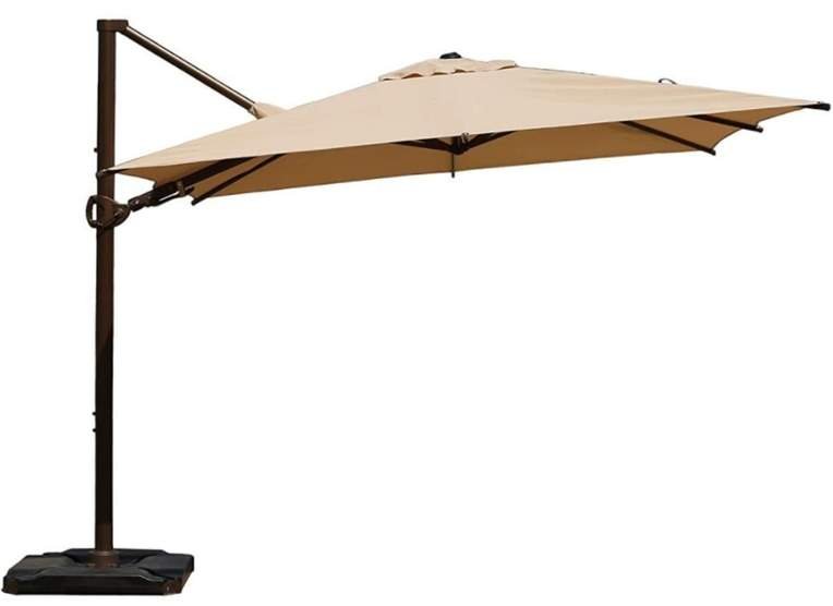 Abba Patio 10 x 10 Feet Rectangular 360&deg; Rotation Offset Cantilever Umbrella