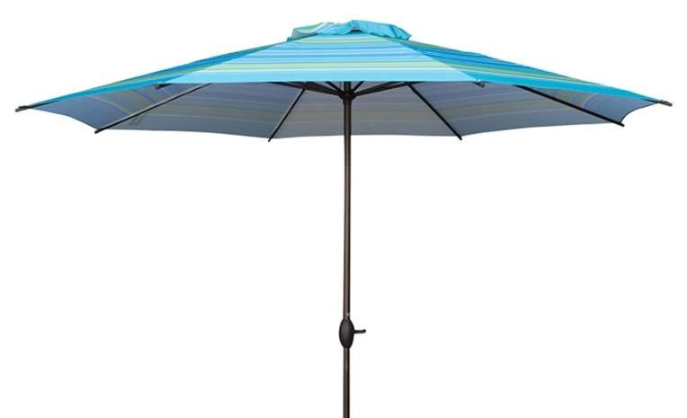 Abba Patio 11-Feet Striped Patio Umbrella Outdoor Table Market Umbrella with Push Button Tilt and Crank