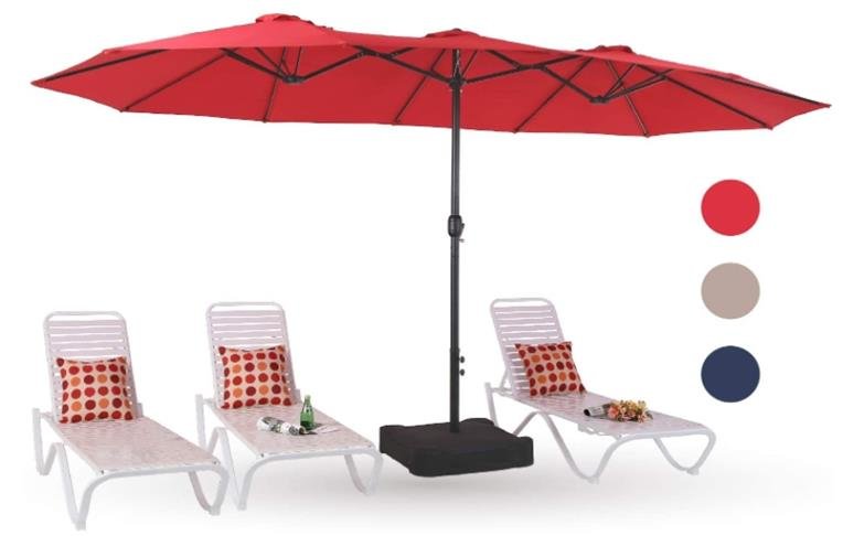 PHI VILLA 15ft Patio Umbrella Double Sided