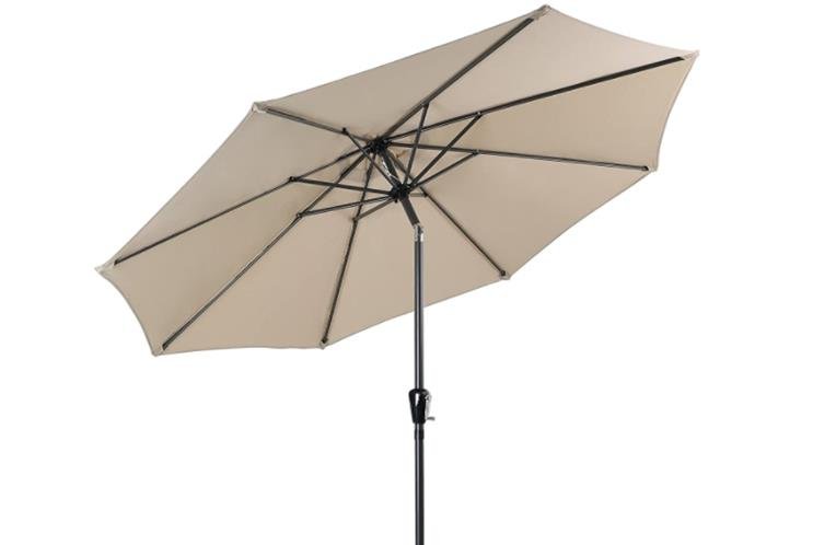 PHI VILLA 9 FT Patio Umbrella Table Umbrella with Push Button Tilt and Crank