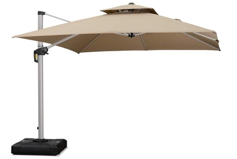 PURPLE LEAF 10 Feet Double Top Deluxe Sunbrella Square Patio Umbrella