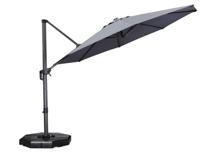 PURPLE LEAF 11 Feet Patio Umbrella Outdoor Cantilever Round Umbrella Aluminum Offset Umbrella with 360-degree Rotation