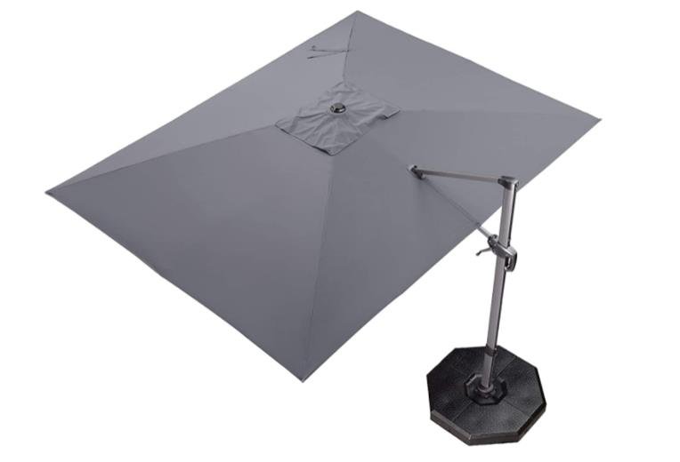 PURPLE LEAF 9' X 11.5' Patio Umbrella Outdoor Cantilever Rectangle Umbrella Aluminum Offset Umbrella with 360-degree Rotation