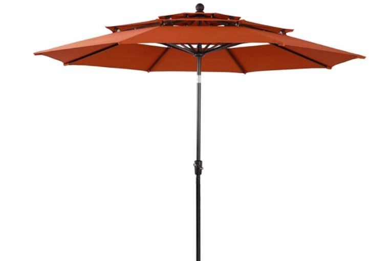 Phi Villa 10-Foot 3 Tier Auto Tilt Patio Umbrella