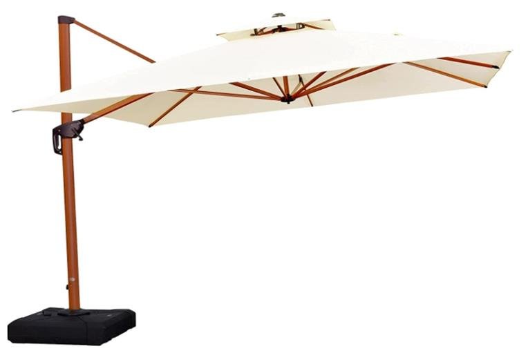 Purple Leaf 11&prime; x 11&prime; Wood Pattern Square Cantilever Patio Umbrella Outdoor Umbrella with 360 Degree Rotation