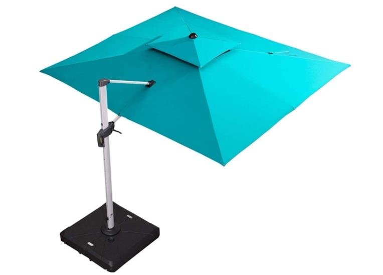 Purple Leaf Rectangle10' X 13' Cantilever Patio Umbrella Outdoor Umbrella with 360 Degree Rotation