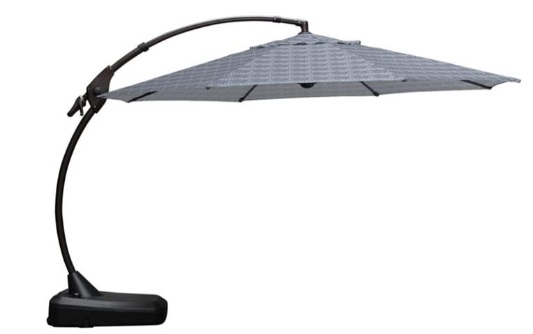 Grand Patio Deluxe NAPOLI 11 FT Curvy Aluminum Offset Umbrella, Patio Cantilever Umbrella with Base
